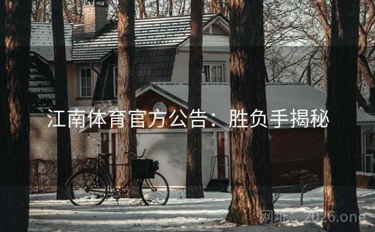 江南体育官方公告:胜负手揭秘  第2张 江南体育官方公告:胜负手揭秘  第2张